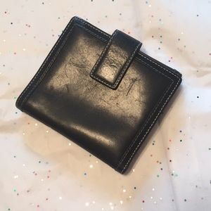 Vintage Coach bi-fold snap wallet Black leather